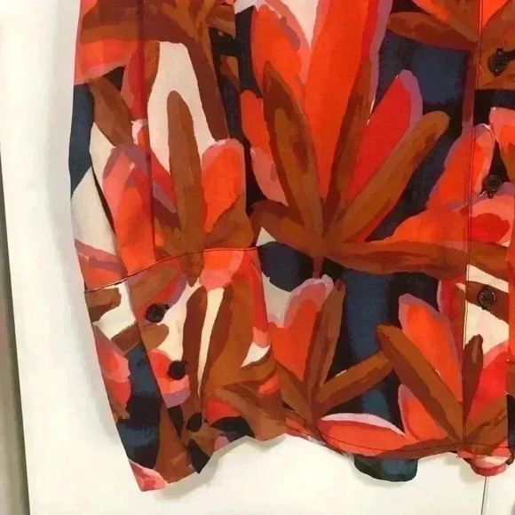 Who What Wear Floral Tropical Career Business Button Up Long Sleeve Blouse Sz 1X - Picture 3 of 11